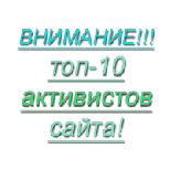 ТОП 10 активистов нашего сайта